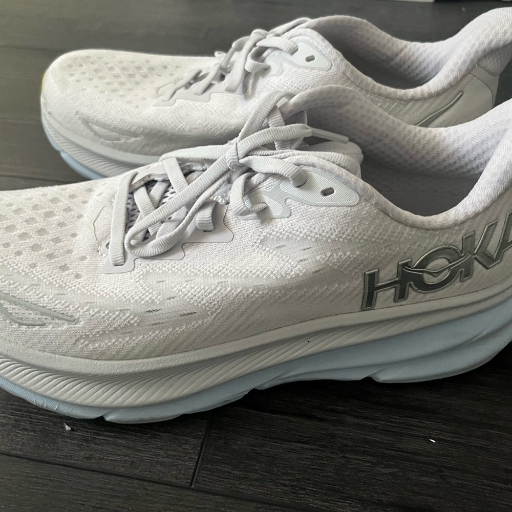 Hoka White Athletic Shoes with Maximal Cushioning